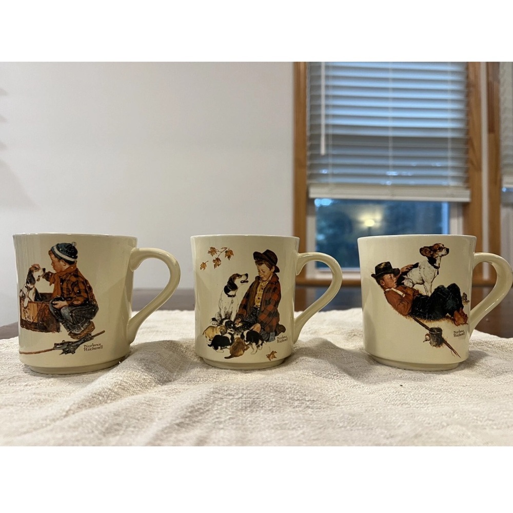 “Four Seasons” Mug Collection “A Boy and His Dog” vintage 1984 Norman Rockwell
